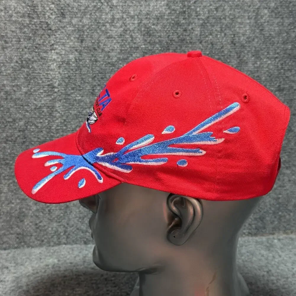 Delta Sport Boats & Yacht Club Red StrapBack Baseball Cap Lot Of 2 Hats OSFA Vtg